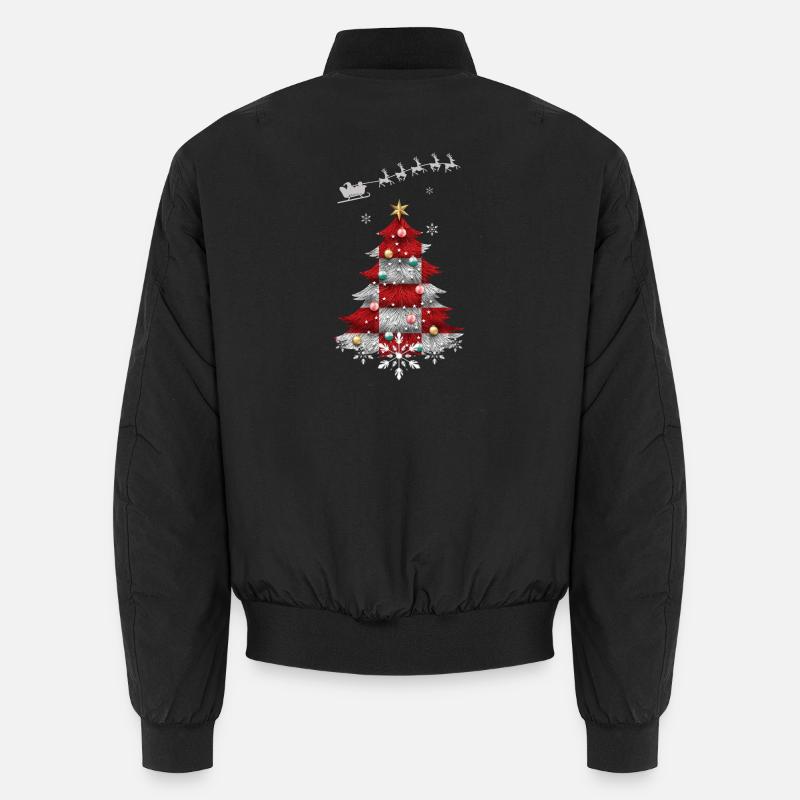 Weihnachtsbaum mit Kroatien-Flagge Unisex Bomberjacke