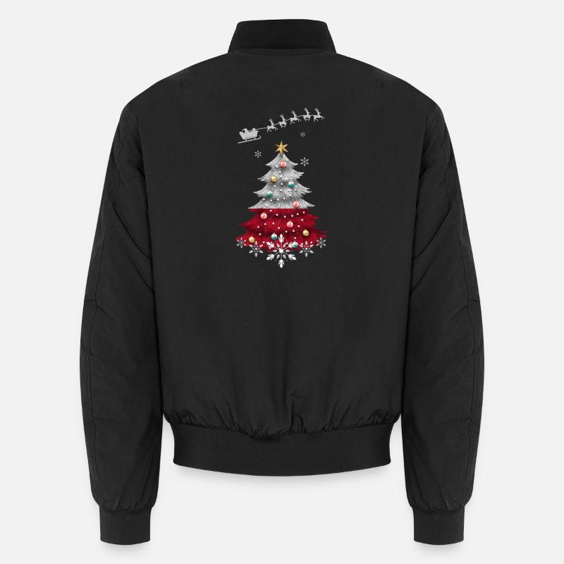 Weihnachtsbaum mit polnischer Flagge Unisex Bomberjacke
