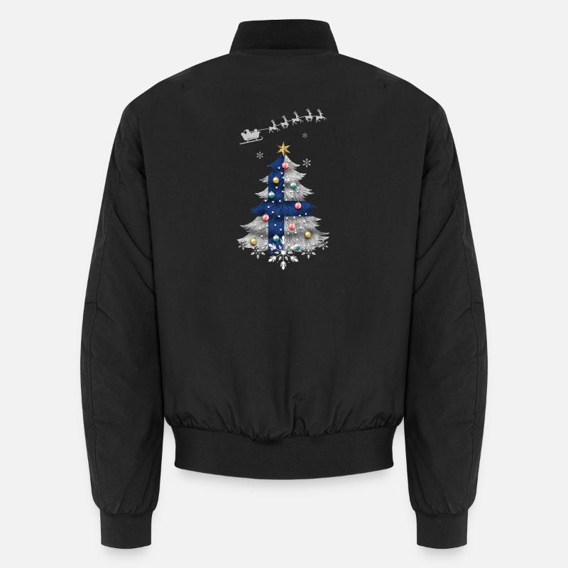 Christmas tree with Finland flag Unisex Bomber Jacket