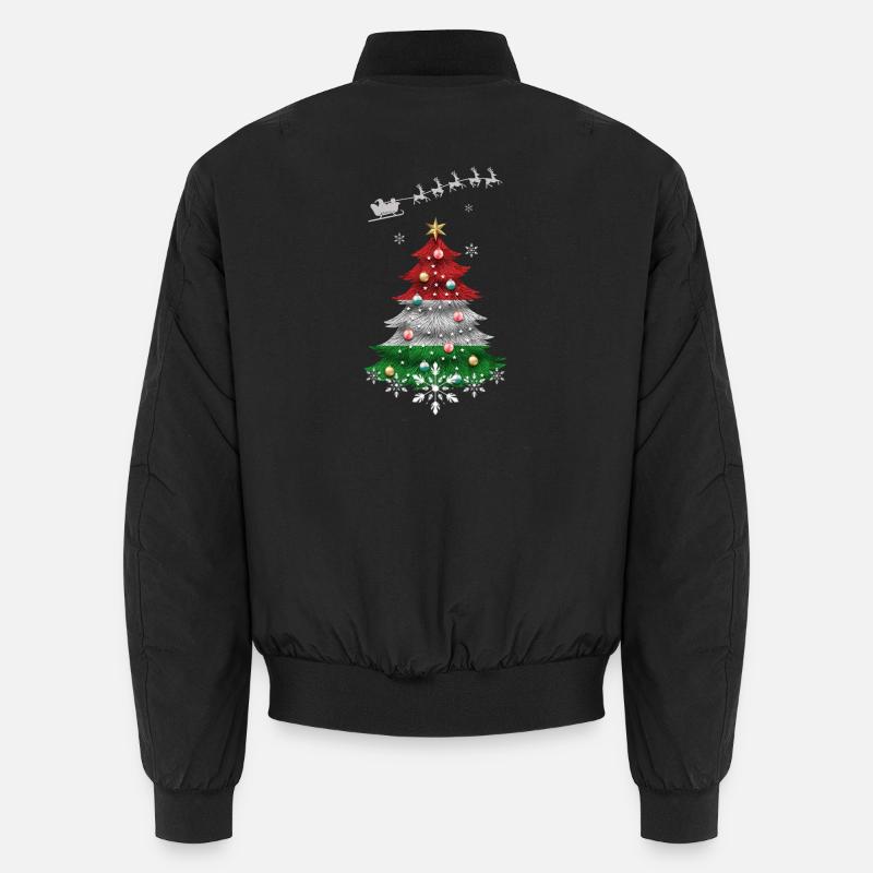 Weihnachtsbaum mit Ungarn Flagge Unisex Bomberjacke