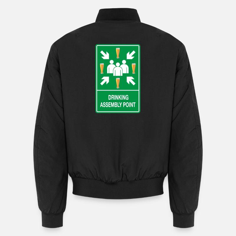 Drinking Assembly Point – Party Zone - Unisex Bomberjacke - Schwarz