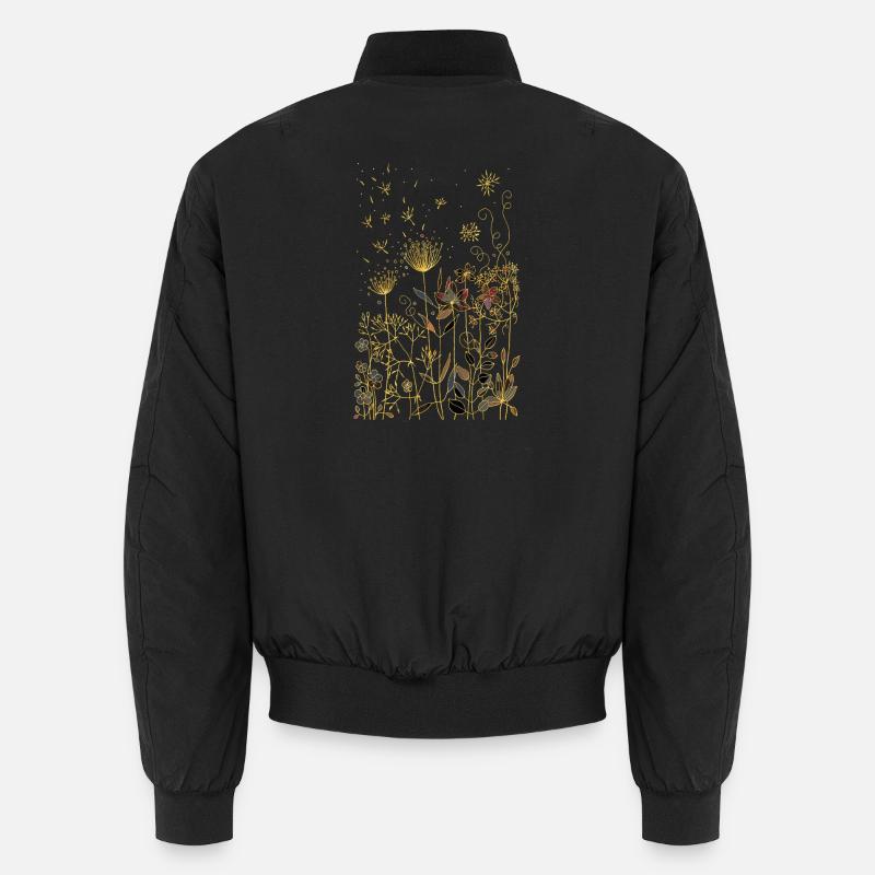 Blumen - Unisex Bomberjacke - Schwarz