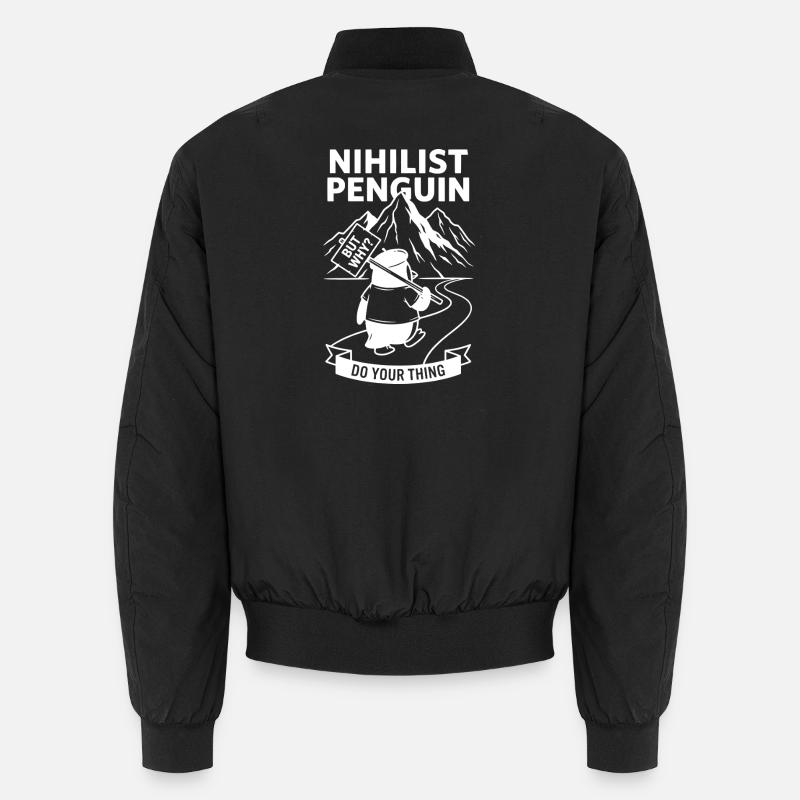 But Why Meme - Nihilist Penguin  Unisex Bomber Jacket