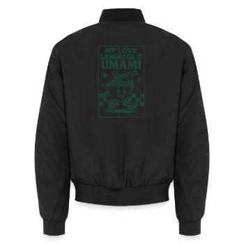 Umami, c’est l’amour | Nouilles ramen - Bomber unisexe - noir - Dos - AI Model Male 185 light (185cm)