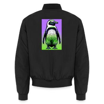 Pinguin - Unisex Bomberjacke - Schwarz - Hinten - AI Model Male 185 light (185cm)