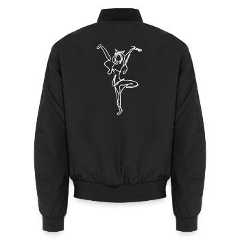 Cheerleader Drawing - Unisex Bomber Jacket - black - Back - AI Model Male 185 light (185cm)