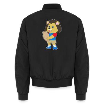 Lion Vase - Unisex Bomber Jacket - black - Back - AI Model Male 185 light (185cm)