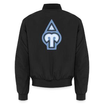Zodiac Tribal Aries and Fire - Unisex Bomber Jacket - black - Back - AI Model Male 185 light (185cm)