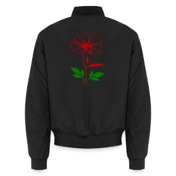 Pansy - Unisex Bomber Jacket - black - Back - AI Model Male 185 light (185cm)