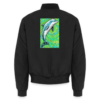 Delfin - Unisex Bomberjacke - Schwarz - Hinten - AI Model Male 185 light (185cm)