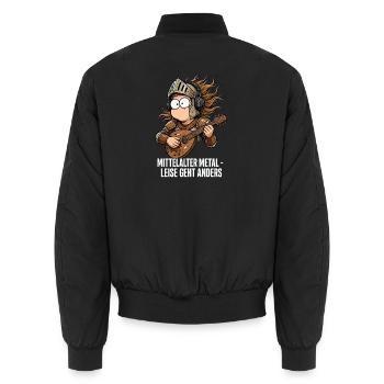 Mittelalter Metal – Leise Geht Anders - Unisex Bomberjacke - Schwarz - Hinten - AI Model Male 185 light (185cm)
