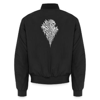Der Frostriese – Jötunn aus Eis und Flechtwerk - Unisex Bomberjacke - Schwarz - Hinten - AI Model Male 185 light (185cm)