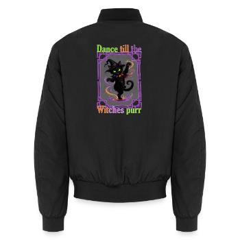 Halloween cat dancing till the witches purr - Unisex Bomberjacke - Schwarz - Hinten - AI Model Male 185 light (185cm)