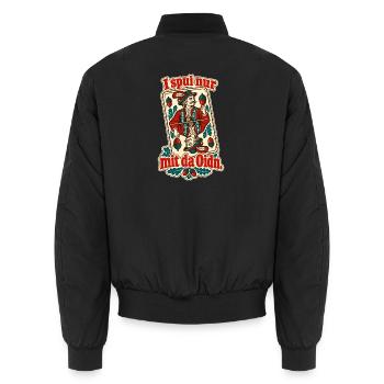 Schafkopf mit da Oidn - Unisex Bomberjacke - Schwarz - Hinten - AI Model Male 185 light (185cm)