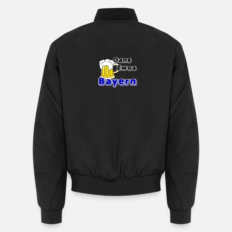 Oans Zwoa Bayern Bier Geschenk Unisex Bomberjacke