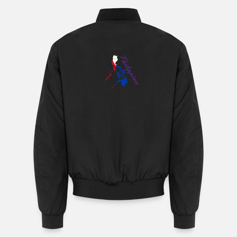 Philippinen Flaggenkarte Script - Unisex Bomberjacke - Schwarz