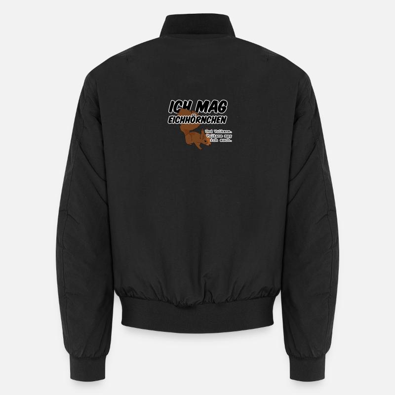 Eichhörnchen Vulkan Quiz Jäger lustig Spruch Unisex Bomberjacke
