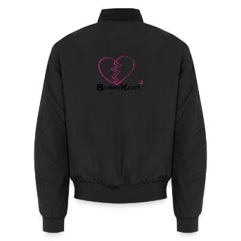 Zerbrochenes Herz Neon Pink - Unisex Bomberjacke - Schwarz - Hinten - AI Model Male 185 light (185cm)