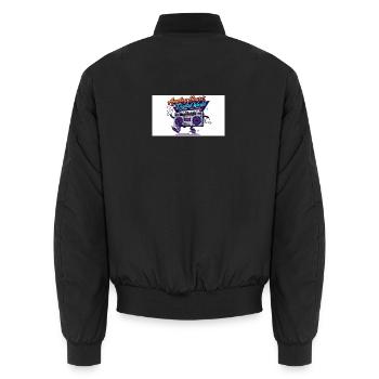 Analog Heart, Digital World - Unisex Bomber Jacket - black - Back - AI Model Male 185 light (185cm)