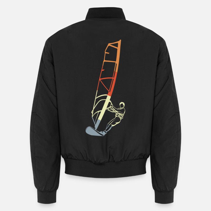Lustiger Windsurfer Junge - Unisex Bomberjacke - Schwarz