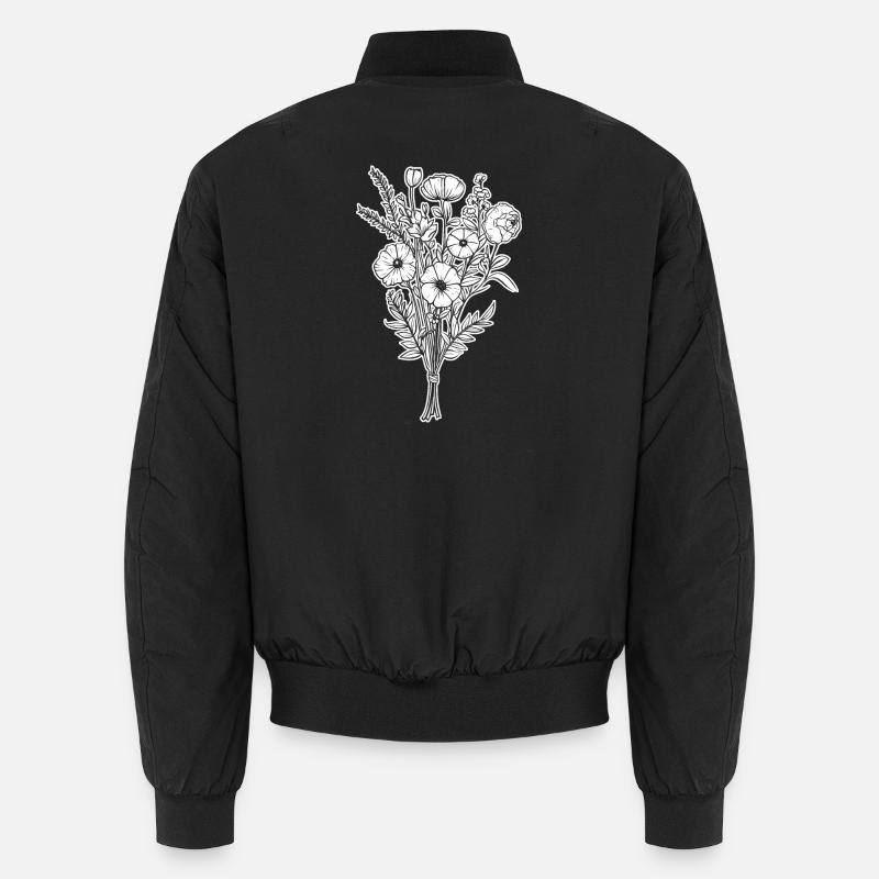 Bouquet Flowers Wildflowers Wedding Gift - Unisex Bomber Jacket - black