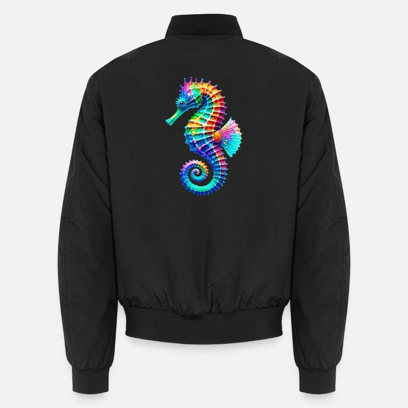 Seahorse - Unisex Bomber Jacket - black