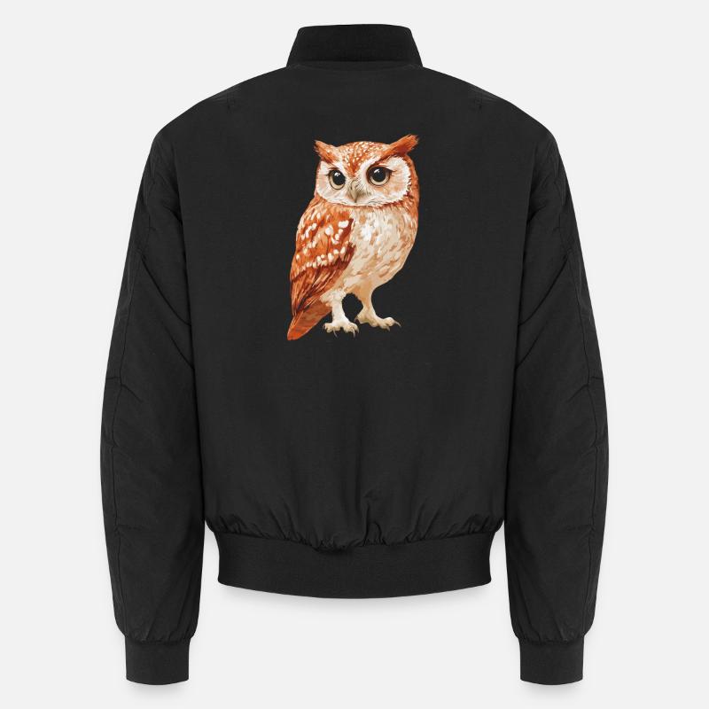 Owl - Unisex Bomber Jacket - black