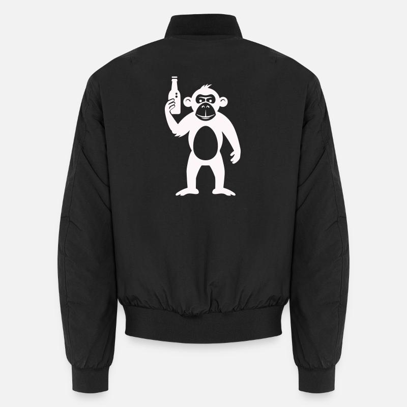 Humorvolle Affe mit Flasche Unisex Bomberjacke