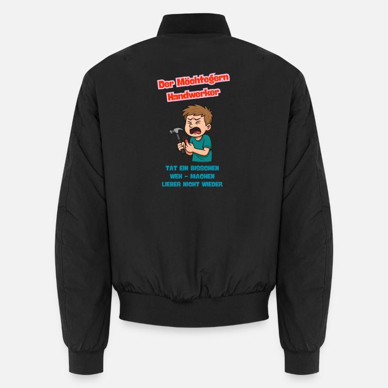 Der Möchtegern Handwerker Comic Karikatur  - Unisex Bomberjacke - Schwarz