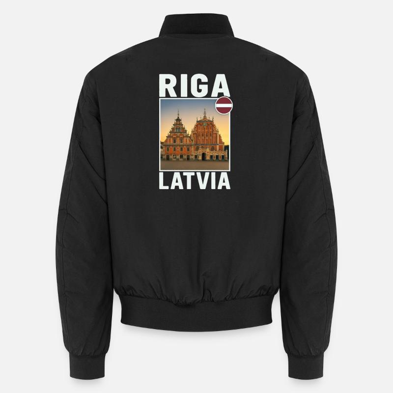 Riga Litauen - Unisex Bomberjacke - Schwarz