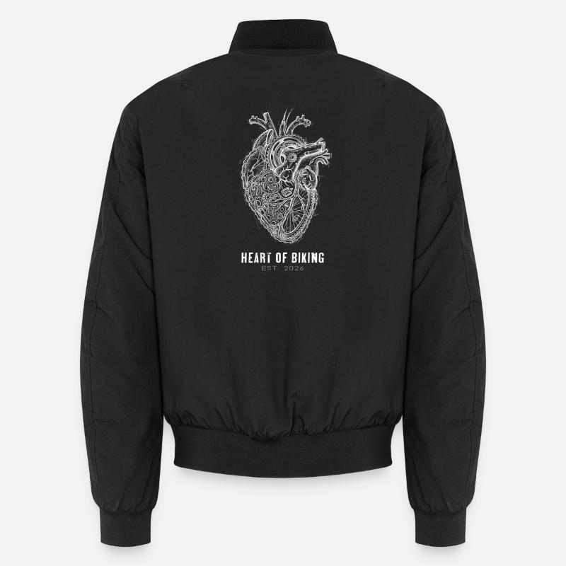Bicycle Heart - Biking Passion Retro - Unisex Bomber Jacket - black