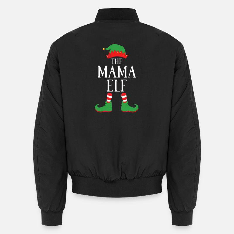 Mama Elf Christmas Cheer - Unisex Bomber Jacket - black