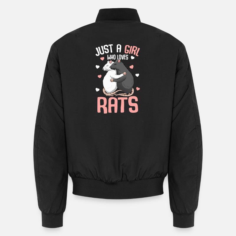 Ratten-Umarmung: Mädchen, das Ratten liebt Unisex Bomberjacke