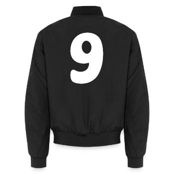 Neuf : Chiffre minimaliste 9 | Neuvième - Bomber unisexe - noir - Dos - AI Model Male 185 light (185cm)