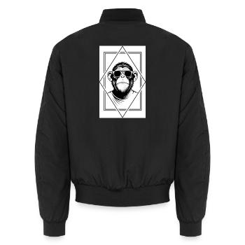 Monkey Dude minimaliste — Géométrique élégant, joueur - Bomber unisexe - noir - Dos - AI Model Male 185 light (185cm)