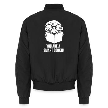Cookie Plätzchen Keks - Unisex Bomberjacke - Schwarz - Hinten - AI Model Male 185 light (185cm)