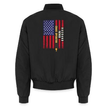 Kranführer Kran - Unisex Bomberjacke - Schwarz - Hinten - AI Model Male 185 light (185cm)