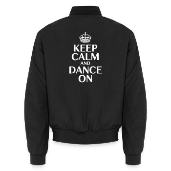 Bleib ruhig und tanz weiter - Unisex Bomberjacke - Schwarz - Hinten - AI Model Male 185 light (185cm)