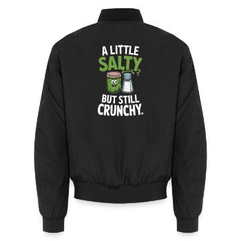 A Little Salty But Still Crunchy Gurke Und - Unisex Bomberjacke - Schwarz - Hinten - AI Model Male 185 light (185cm)