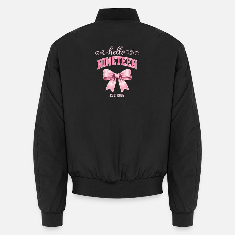 Hello Nineteen 19 Year Old Is 2007 Birthday Knot Unisex Bomber Jacket