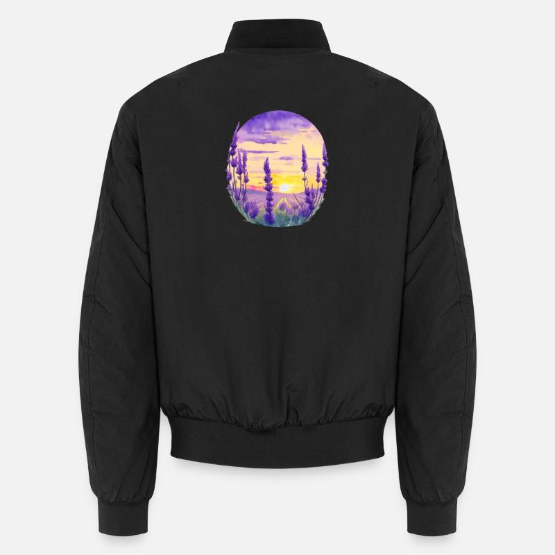 Lavendelfeld - Unisex Bomberjacke - Schwarz