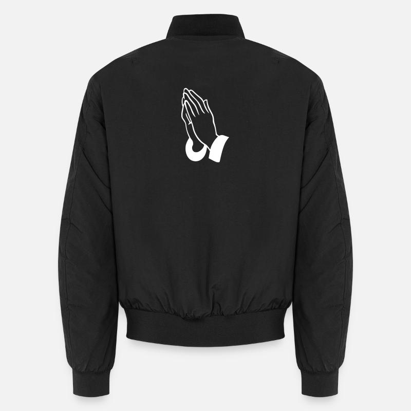 Prayer Hands Line Art Unisex Bomber Jacket