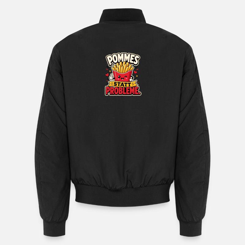 Frites au lieu de problèmes - Bomber unisexe - noir