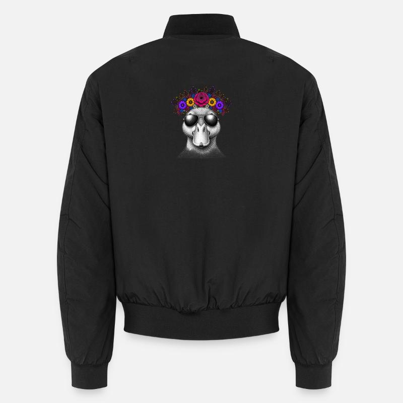 Canard avec couronne de fleurs et lunettes de soleil Bomber unisexe