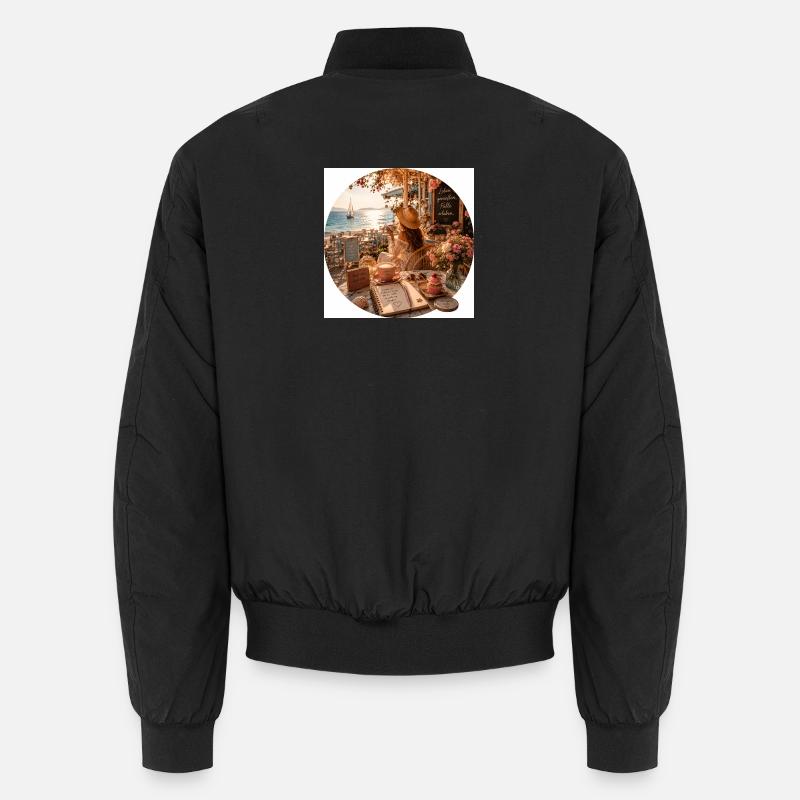 Summer Magic Beach Cafe - Unisex Bomber Jacket - black