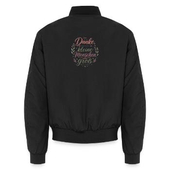 Danke, dass du Kleine groß machst Erzieherin - Unisex Bomberjacke - Schwarz - Hinten - AI Model Male 185 light (185cm)