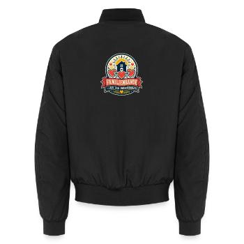 Familienbande Laut Lieb Unzertrennlich - Unisex Bomberjacke - Schwarz - Hinten - AI Model Male 185 light (185cm)