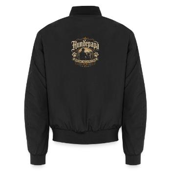Hundepapa Vintage Blackletter - Unisex Bomberjacke - Schwarz - Hinten - AI Model Male 185 light (185cm)