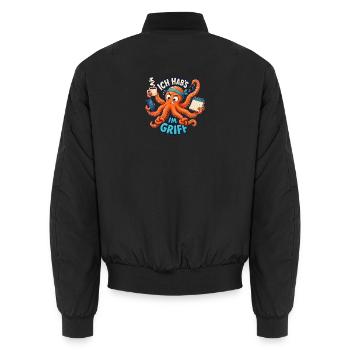 Ich hab's im Griff – Oktopus Multitasking - Unisex Bomberjacke - Schwarz - Hinten - AI Model Male 185 light (185cm)