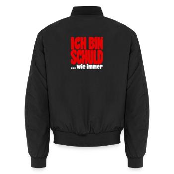 Ich Bin Schuld Wie Immer Sarkasmus Humor - Unisex Bomberjacke - Schwarz - Hinten - AI Model Male 185 light (185cm)